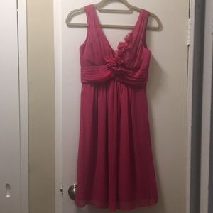 Max&Cleo - Pink Sheer Silky dress w/ floral detail